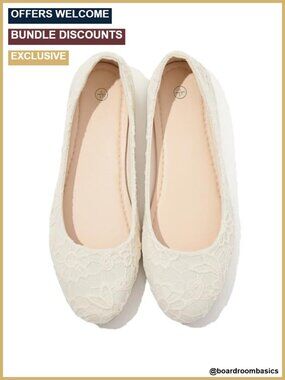 Round Toe Lace Ballet Flats Memory Foam Insole Foldable Dress Shoes